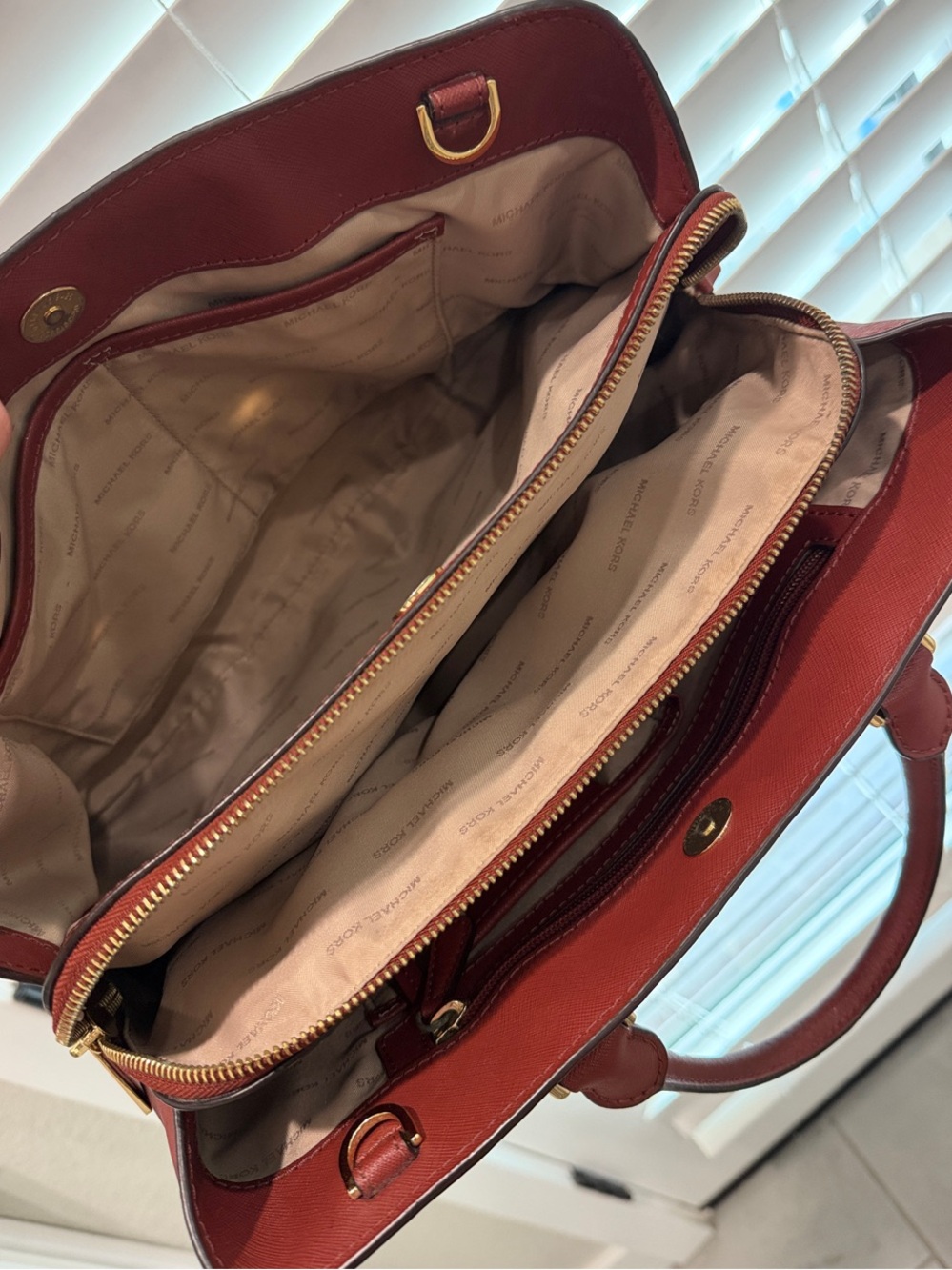 Michael Kors Brick Red Leather Satchel - Picture 6 of 6